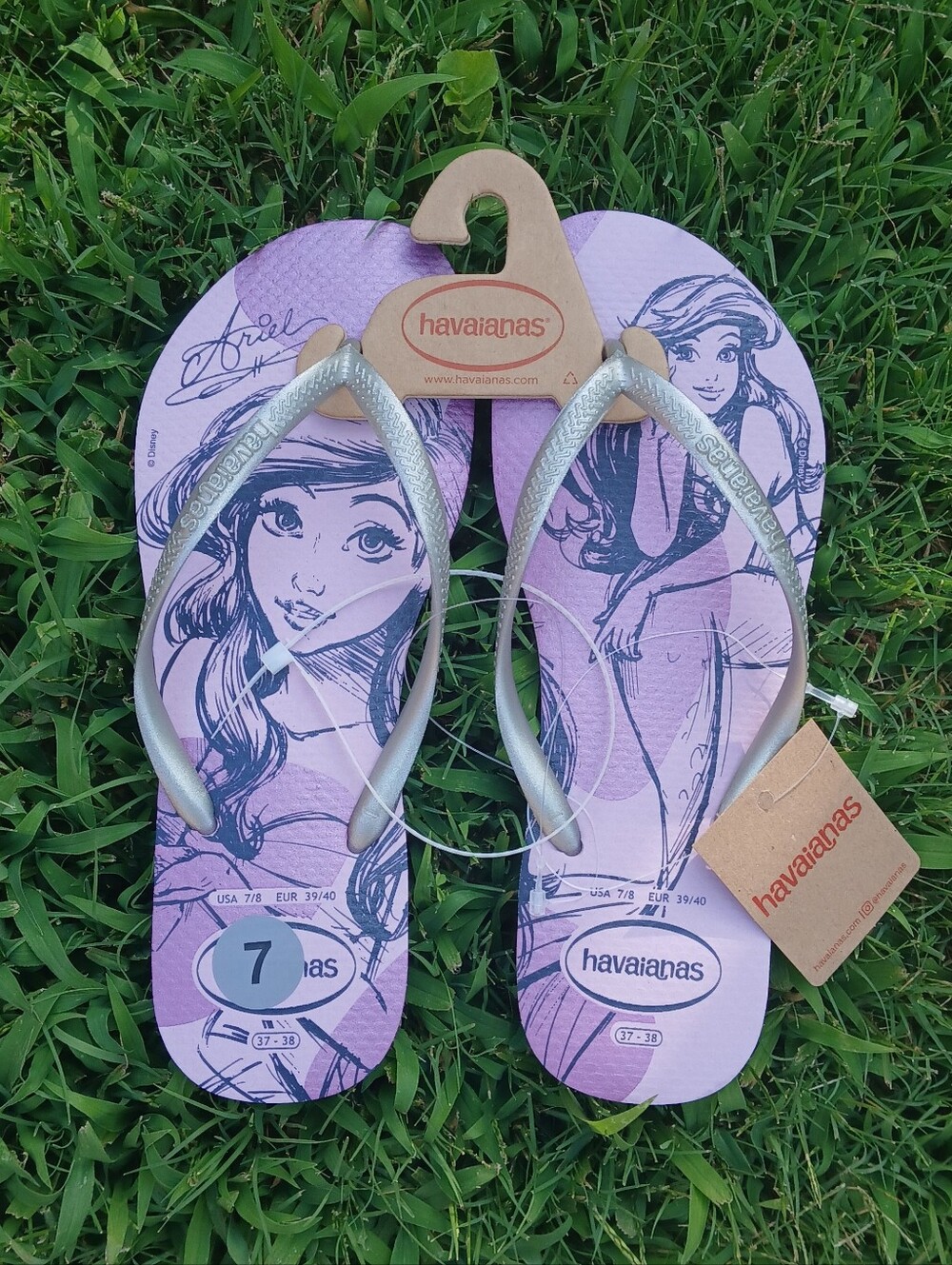 🧜‍♀️ Havaianas X Disney Princesa Ariel Rubber Flip Flops, Purple Fantasy 7/8